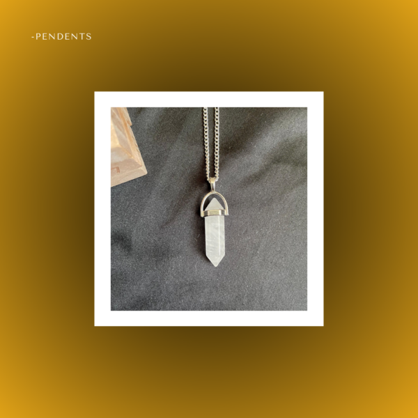 Clear quartz natural stone pendant