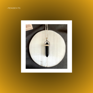 Black tourmaline natural stone pendant