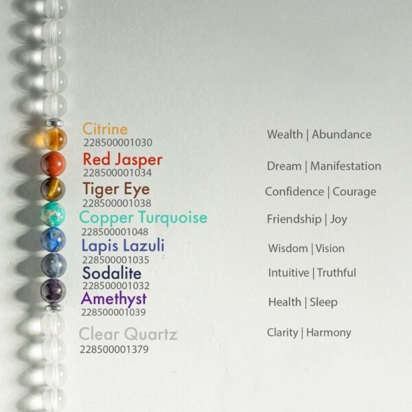 Seven Chakra Clear Quartz Natural Stone Bracelet - Image 2